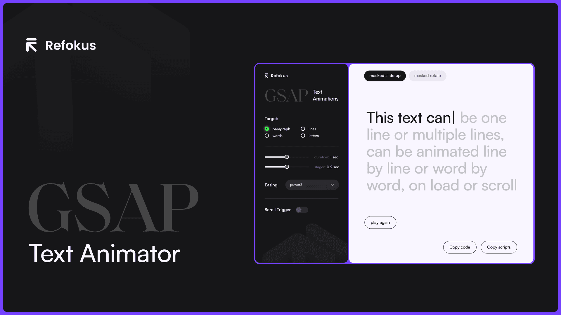 GSAP Text Animator by Refokus