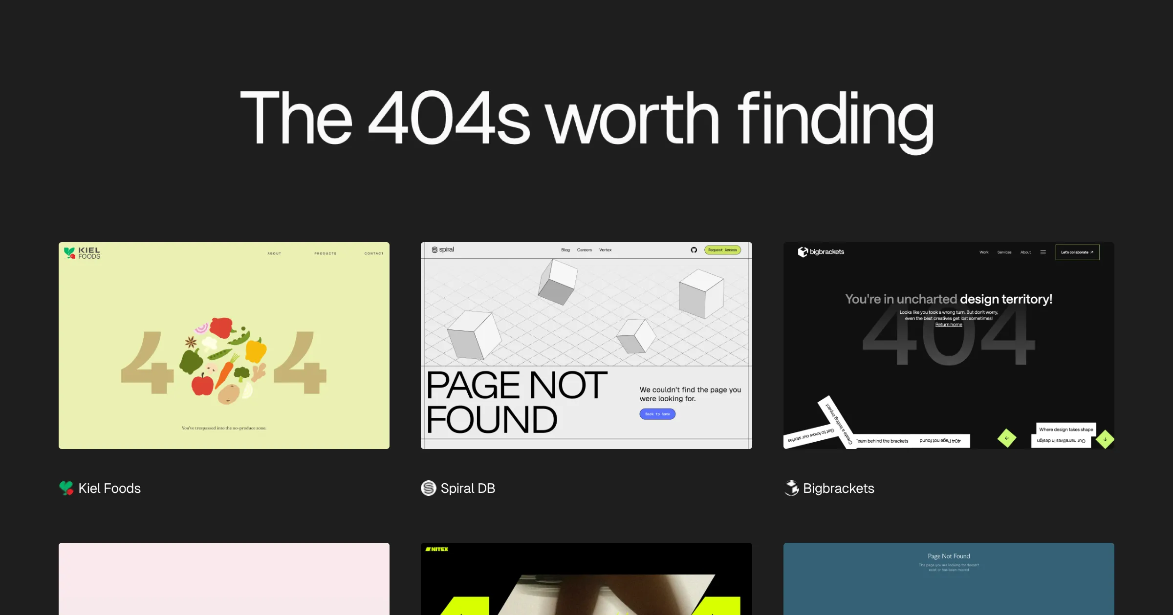 404s — A Curated Gallery of Creative Error Page Designs